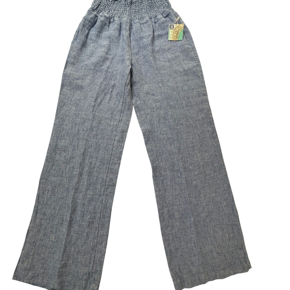 Sigrid Olsen Wide Leg Pants in Heathered Light Blue